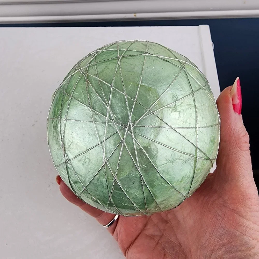 Pier 1 Mint Green Decorative Ball with Silver Wiring Wrap NWT